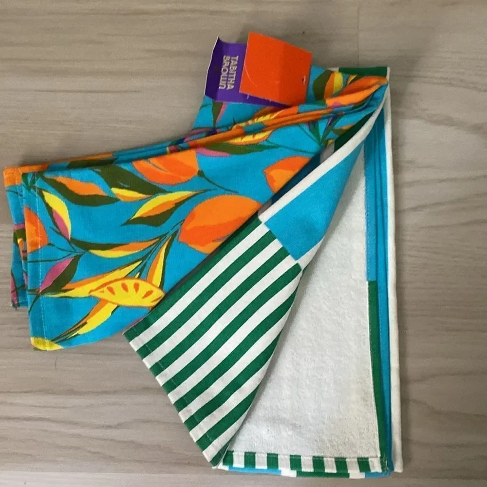 Target Tabitha Brown Vibrant Fruit and Blocked Striped Kitchen Hand towels